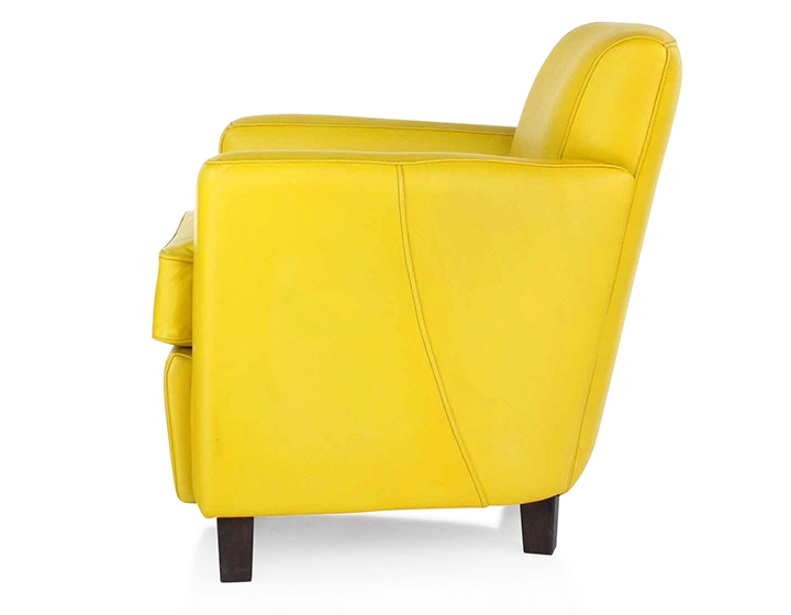 Leather club armchair yellow Leather club armchair yellow