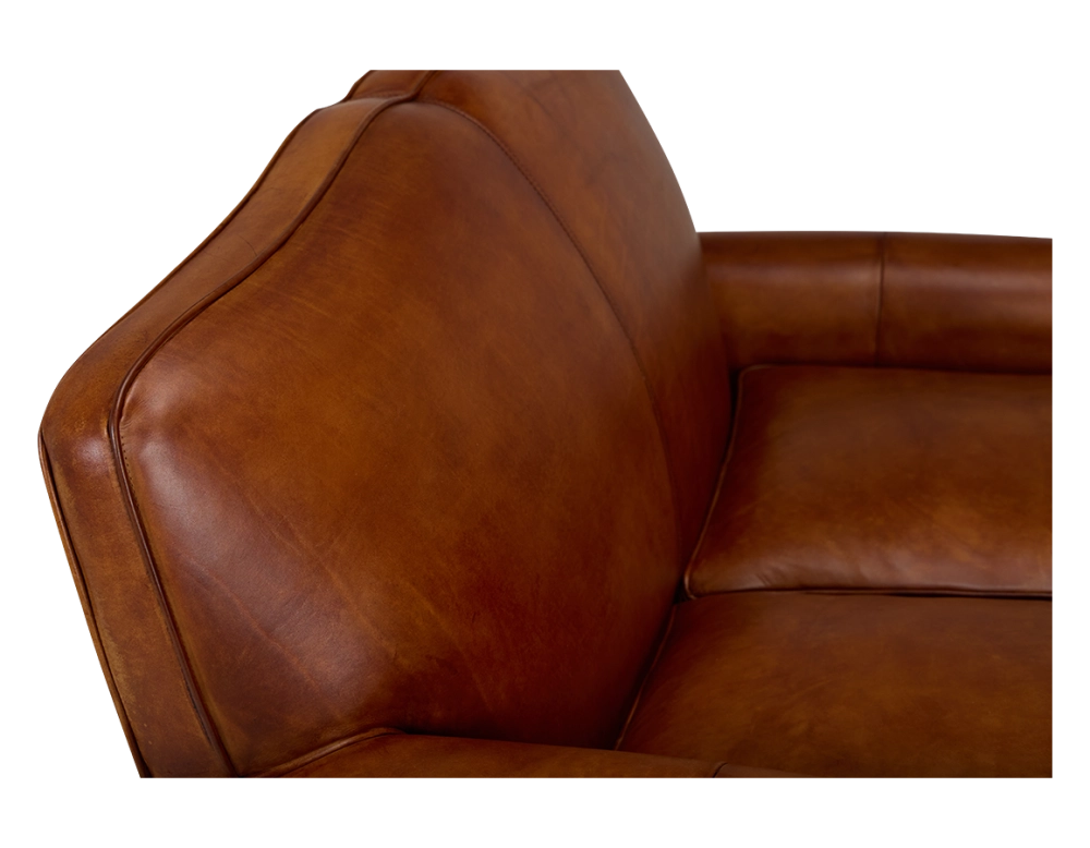 Canapé club cuir 2 places marron clair Canapé club cuir 2 places marron clair