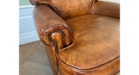 Fauteuil club cuir marron clair Fauteuil club cuir marron clair