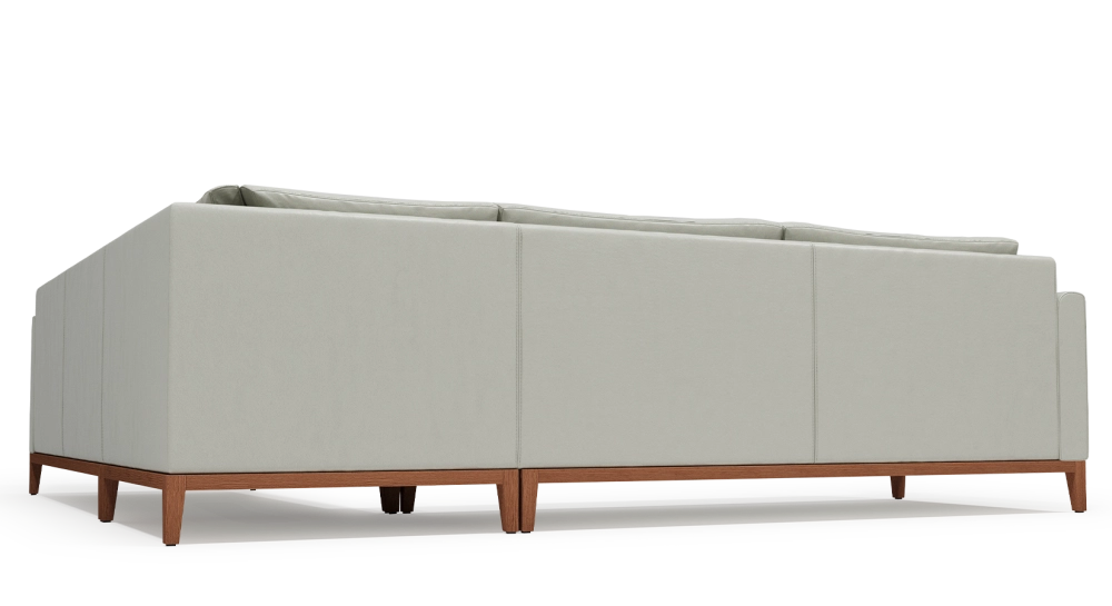 6-seater corner sofa with longer left corner pearl grey leather (3g - a - 2d) 6-seater corner sofa with longer left corner pearl grey leather (3g - a - 2d)