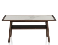 Table basse rectangulaire en chêne et céramique avec bois teinte marron foncé plateau céramique effet marbre blanc 100x50 cm Table basse rectangulaire en chêne et céramique avec bois teinte marron foncé plateau céramique effet marbre blanc 100x50 cm
