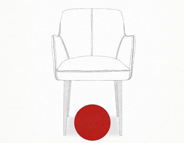 Vintage armchair with leather armrests red Vintage armchair with leather armrests red