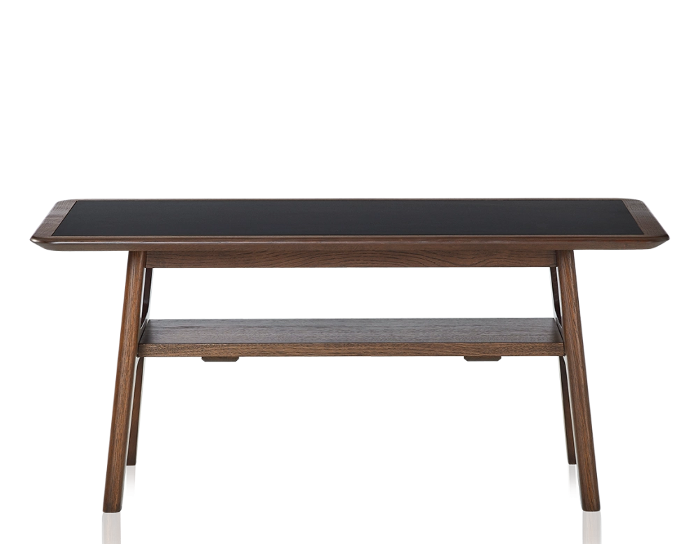 Table basse rectangulaire en chêne et céramique avec bois teinte marron foncé plateau céramique noir unie 100x50 cm Table basse rectangulaire en chêne et céramique avec bois teinte marron foncé plateau céramique noir unie 100x50 cm