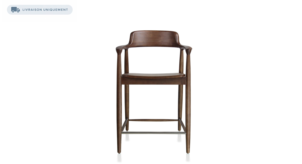 Bar stool H60 cm dark brown stained wood