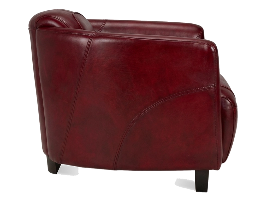 Fauteuil club cuir rouge carmin