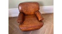 Fauteuil club cuir marron clair Fauteuil club cuir marron clair