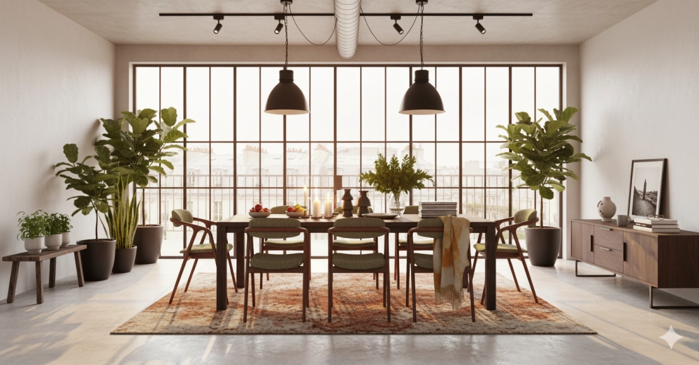 Table extensible 8 à 12 personnes en noyer et céramique allonges céramique bois teinte naturelle et céramique brun oxydé 160x100 cm