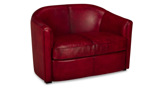 2 seater leather club sofa burgundy