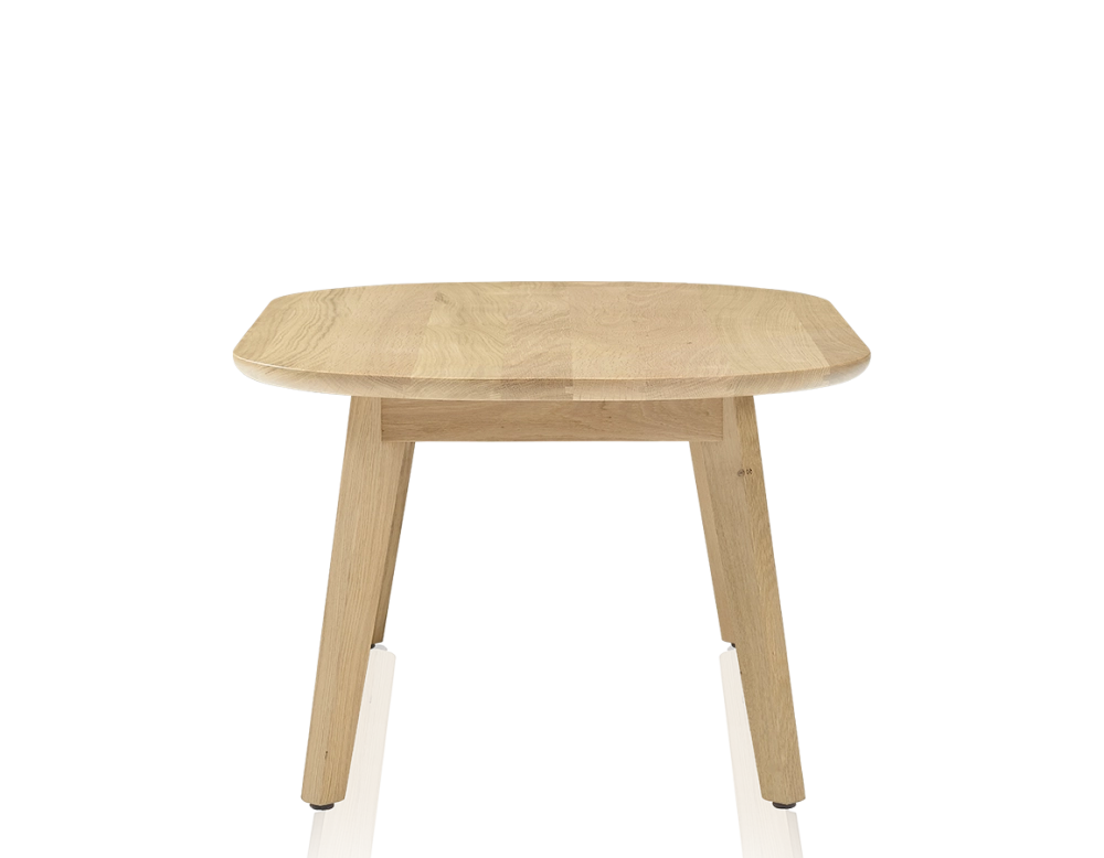 Table basse ovale en chêne teinte naturelle 100x60 cm Table basse ovale en chêne teinte naturelle 100x60 cm