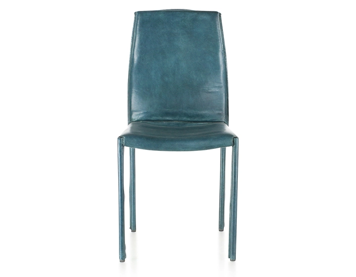 Chaise vintage cuir bleu Chaise vintage cuir bleu