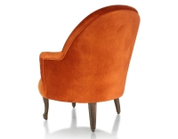 Toad armchair with armrests walnut-stained wooden legs and terracotta velvet fabric Toad armchair with armrests walnut-stained wooden legs and terracotta velvet fabric