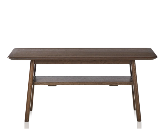 Rectangular oak coffee table dark brown tint 100x50 cm 100x50 cm