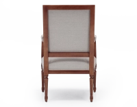 Fauteuil ancien style Louis XVI bois teinte ancienne et tissu beige naturel Fauteuil ancien style Louis XVI bois teinte ancienne et tissu beige naturel