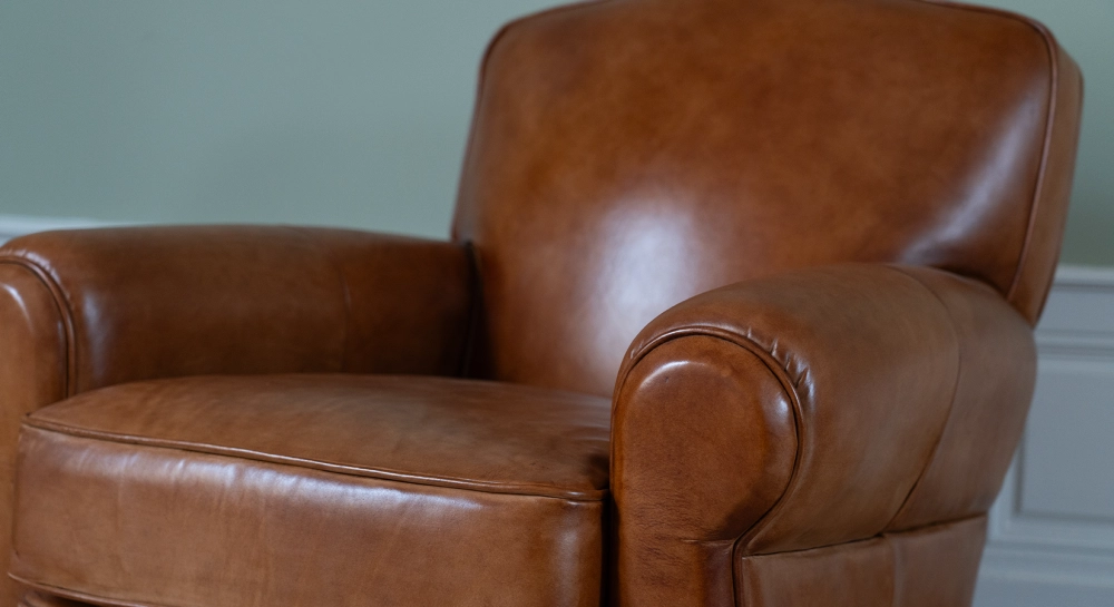 Fauteuil club cuir marron clair Fauteuil club cuir marron clair