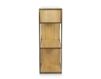 Console design frêne teinte naturelle et métal patine laiton Console design frêne teinte naturelle et métal patine laiton
