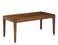Table basse rectangulaire en noyer sans tablette teinte naturelle 100x50 cm