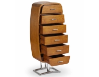Cómoda art déco métal et bois teinte merisier
