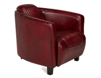 Fauteuil club cuir rouge carmin