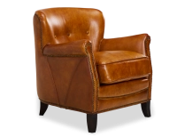Fauteuil club cuir cognac accoudoirs cloutés Fauteuil club cuir cognac accoudoirs cloutés