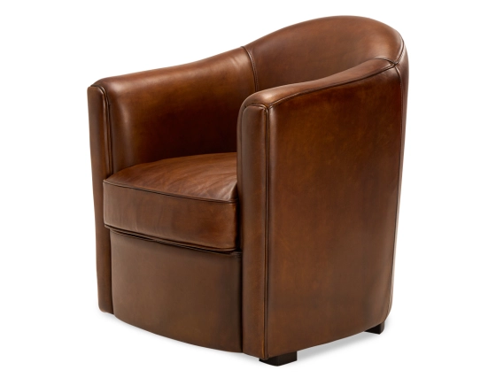 Fauteuil club cuir marron vintage