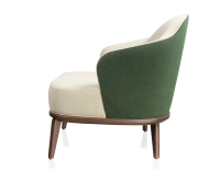 Designer armchair forest green and cream fabric Designer armchair forest green and cream fabric