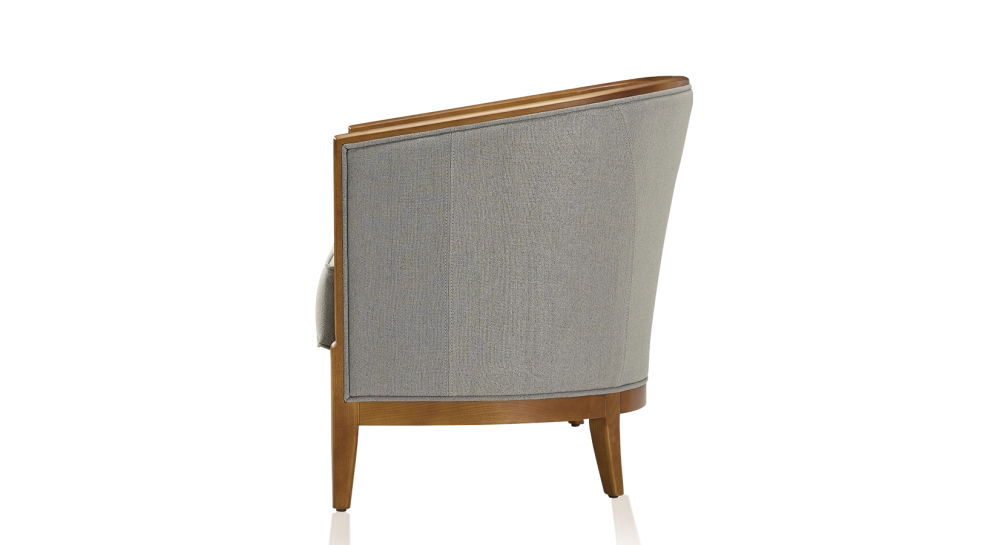Canapé ancien 2 places bois teinte meriser et tissu gris clair Canapé ancien 2 places bois teinte meriser et tissu gris clair