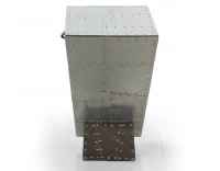Table de chevet art déco aluminium riveté