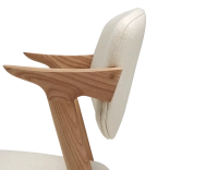 Chaise scandinave bois teinte naturelle assise tissu blanc cassé Chaise scandinave bois teinte naturelle assise tissu blanc cassé