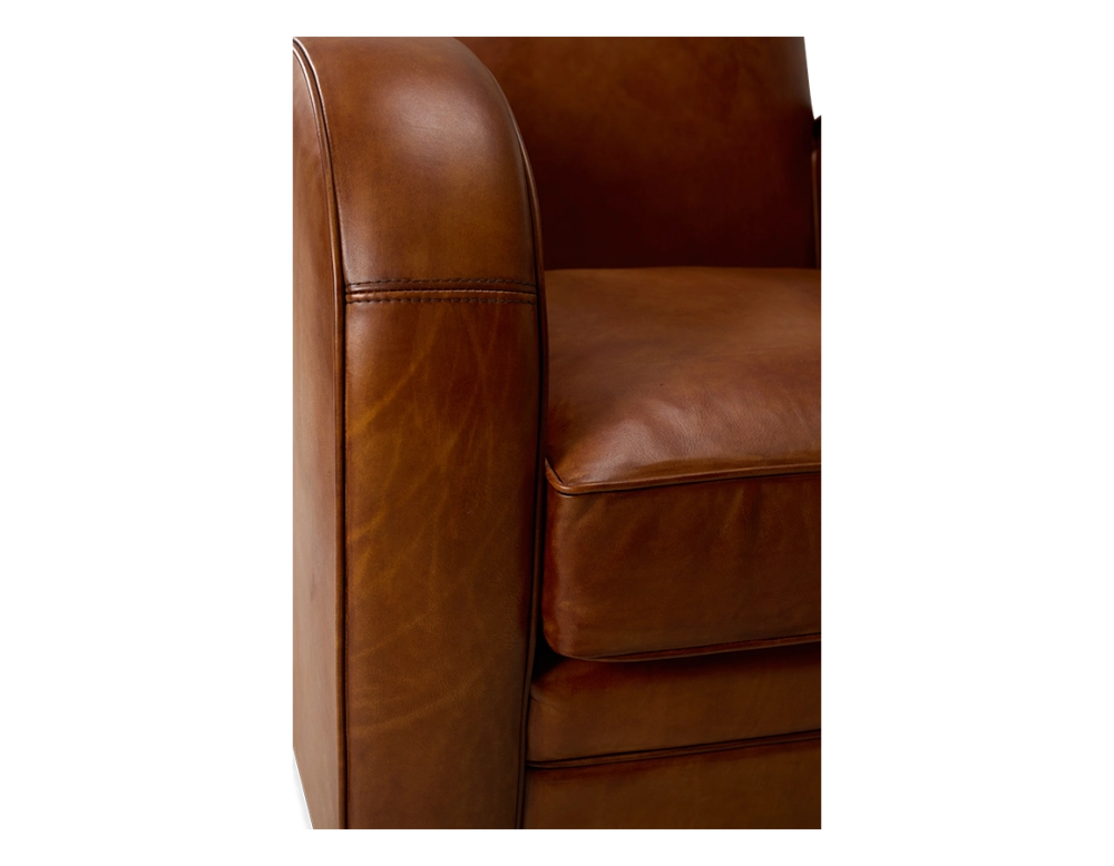 Fauteuil club cuir marron clair Fauteuil club cuir marron clair