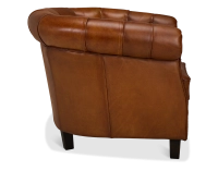 Chesterfield leather armchair light brown studded armrests Chesterfield leather armchair light brown studded armrests