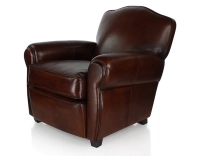 Fauteuil club cuir marron soutenu Fauteuil club cuir marron soutenu