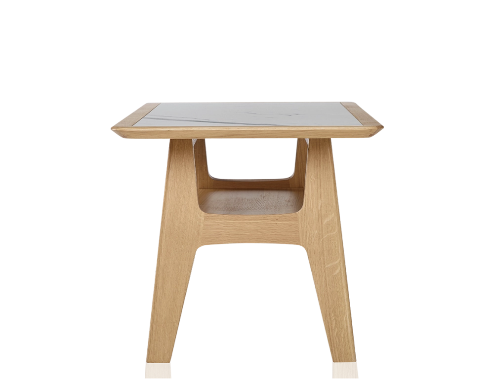 Table basse rectangulaire en chêne et céramique avec bois teinte naturelle plateau céramique effet marbre blanc 100x50 cm Table basse rectangulaire en chêne et céramique avec bois teinte naturelle plateau céramique effet marbre blanc 100x50 cm