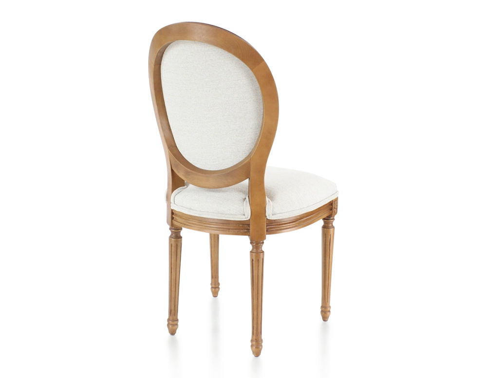Chaise ancienne style Louis XVI bois teinte ancienne et tissu beige naturel Chaise ancienne style Louis XVI bois teinte ancienne et tissu beige naturel