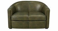 Canapé club cuir 2 places vert olive