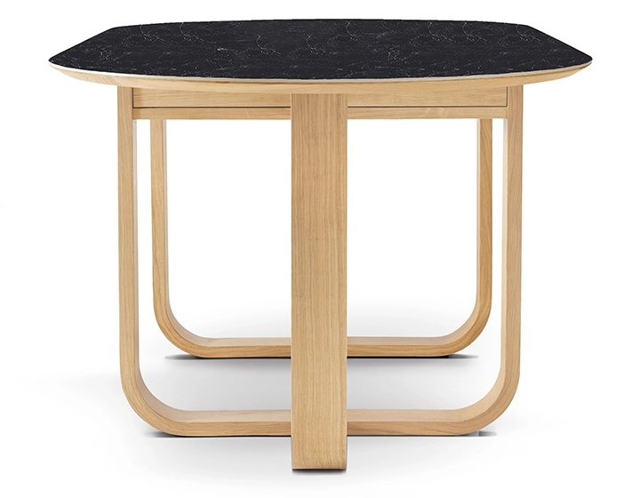 Table salle à manger en chêne et céramique 8 à 10 personnes avec bois teinte naturelle et plateau céramique effet ardoise 210x100 cm Table salle à manger en chêne et céramique 8 à 10 personnes avec bois teinte naturelle et plateau céramique effet ardoise 210x100 cm
