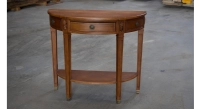 Console ancienne demi-lune style directoire bois teinte ancienne finition antiquaire poussée Console ancienne demi-lune style directoire bois teinte ancienne finition antiquaire poussée