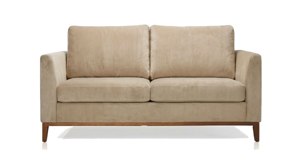 Canapé design 2 places tissu velours taupe clair