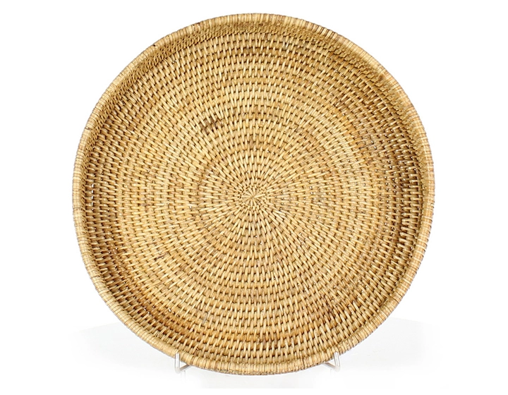 Plateau de service rond en rotin naturel petit modèle Plateau de service rond en rotin naturel petit modèle