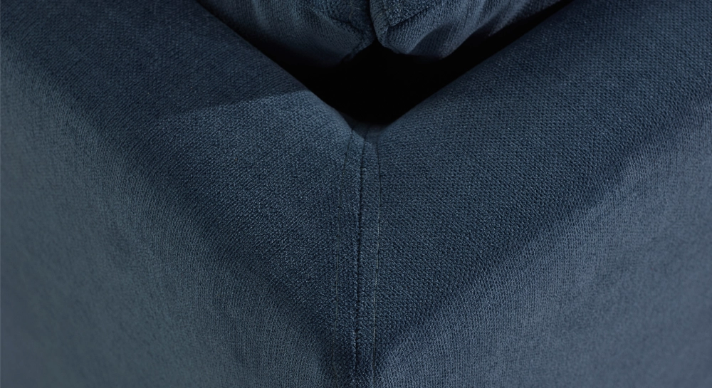 Canapé d'angle 7 places tissu bleu jean (3G - A - 3D) Canapé d'angle 7 places tissu bleu jean (3G - A - 3D)