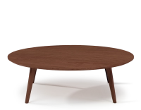 Round coffee table with oak wood top F1 dark brown hue 120x120x40 cm