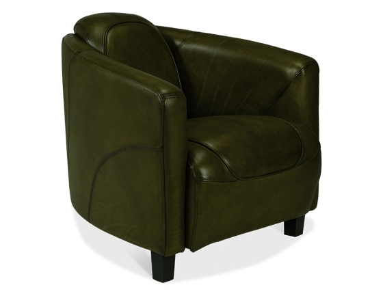 Fauteuil club cuir vert olive