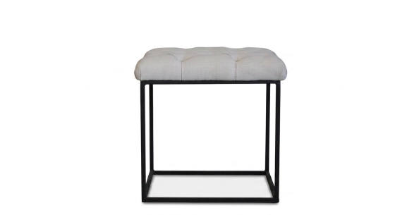 Chesterfield leather pouffe