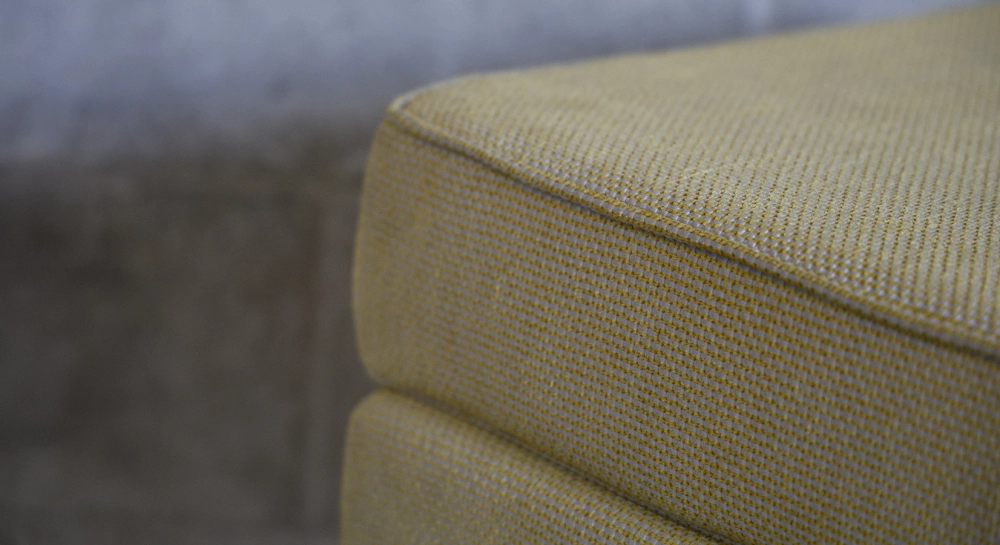 Terracotta velvet fabric pouf