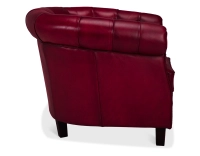 Fauteuil Chesterfield cuir rouge carmin accoudoirs cloutés Fauteuil Chesterfield cuir rouge carmin accoudoirs cloutés