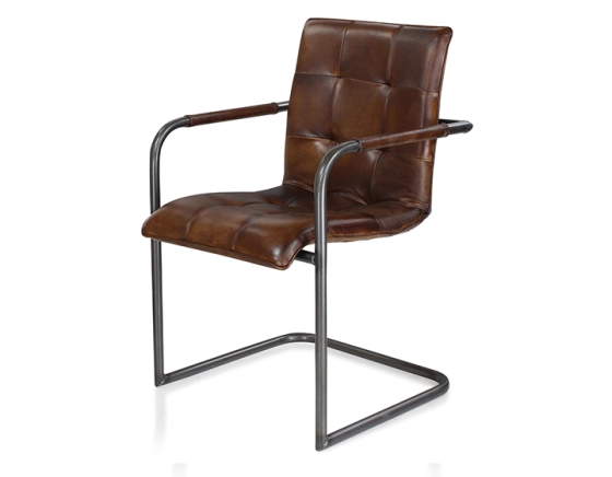 Fauteuil de bureau cuir marron soutenu