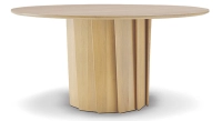 Table salle à manger ronde en chêne 6 personnes teinte naturelle 120 cm Table salle à manger ronde en chêne 6 personnes teinte naturelle 120 cm