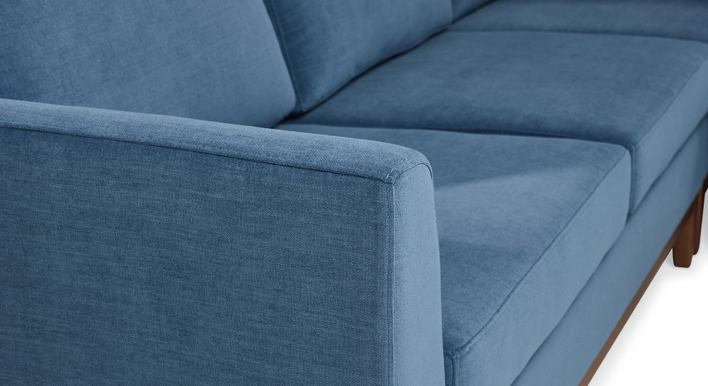 Module droit 2 places tissu bleu jean Module droit 2 places tissu bleu jean