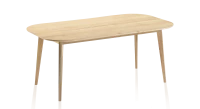 Table extensible en chêne 6 à 10 personnes avec plateau et allonges bois teinte naturelle 140x90 cm