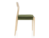 Scandinavian chair natural wood stain olive green fabric seat Scandinavian chair natural wood stain olive green fabric seat