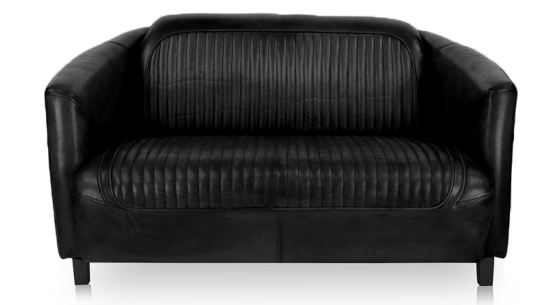Canapé club cuir 2 places noir